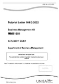 MNB1601 - Business Management IB Semester 1 and 2 3/2022.