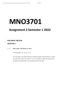 MNO3701 Assignment 2, Semester 1