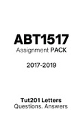 ABT1517 - Assignment Tut201 feedback (Questions & Answers) (2017-2019) 