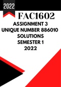 FAC1602 Assignment 3 (SOLUTIONS) UNIQUE NUMBER 886010 | SEM 1 | 2022