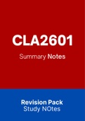 CLA2601 - Summarised NOtes