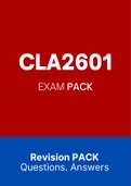 CLA2601 (Notes, ExamPACK, and ExamQuestions)