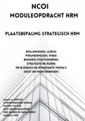 NCOI voorbeeld module Plaatsbepaling Strategisch HRM - Geslaagd 2021 cijfer 8  - Rollen Ulrich, Piramidemodel Vinke,  Business positionering etc