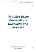 RSC2601 Exam Preparation - Questions and answers
