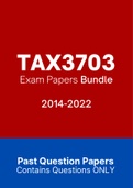 TAX3703 - Exam Questions PACK (2014-2021)