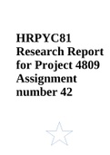 HRPYC81 Research Report for Project 4809 Assignment number 42