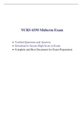 NURS 6550 Midterm Exam (100 Q & A, Latest-2022) / NURS 6550N Midterm Exam / NURS6550 Midterm Exam / NURS-6550N Midterm Exam |100% Correct Q & A, Download to Secure HIGHSCORE|