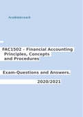 FAC1502 – Financial Accounting  Principles, Concepts  and Procedures  Exam-Questions and Answers.  2020/2021