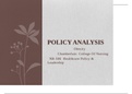 POLICY ANALYSIS Obesity   Chamberlain College Of Nursing   NR-506 Healthcare Policy &  Leadership