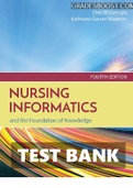 NR 599 TEST BANK (VERIFIED) STUDY GUIDE LATEST VERSION 2020 NURSING INFORMATICS AND THE FOUNDATION OF KNOWLEDGE 4TH EDITION MCGONIGLE TEST BANK