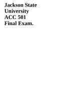 ACC 501 Final Exam 2022