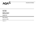 GCSE BIOLOGY PAPER 1H Mark scheme Specimen 2018 Version 1.0