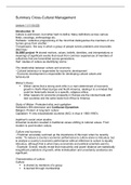 Summary + lecture notes Cross-cultural Management