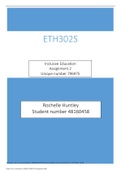 ETH302S Inclusive Education A  SUMMARY NOTES LATEST 2022 & Assignment 2 2022.
