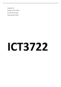 ICT3722 Assignment 2 Answers 2022