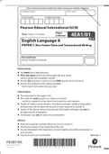 Pearson Edexcel International GCSE || English Language A PAPER 1: Non-fiction Texts and Transactional Writing || QUESTION PAPER 2021