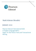 Pearson Edexcel International GCSE In English Language (4EA1)Paper 1R: Non-fiction Texts and Transactional Writing || MARK SCHEME 2022