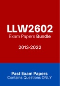 LLW2602 - Exam Questions PACK (2013-2022)