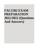 FAC1502 EXAM PREPARATION 2021/2022 (Questions And Answers)