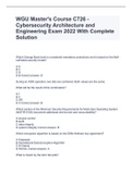 WGU Master's Course C726 - Cybersecurity Architecture and Engineering Exam 2022 With Complete Solution