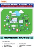 FULL REVISION NOTES | Unit 1 - Information Technology Systems (Written Exam) for BTEC Level 3 IT