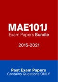 MAE101J  - Exam Questions PACK (2015-2021)
