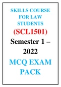 SCL1501 SKILLS COURSE FOR LAW STUDENTS LATEST EXAM PACK FOR 2022