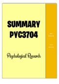 PYC3704 BUNDLE - Psychological Research
