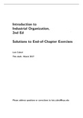 Introduction to Industrial Organization, 2nd Ed Solutions to End-of-Chapter Exercises Lu´ıs Cabral