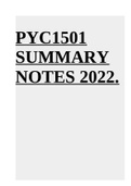 PYC1501 SUMMARY STUDY NOTES 2022