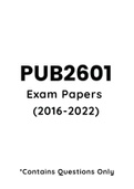 PUB2601 - Exam Questions PACK (2016-2022)