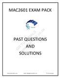MAC2601 EXAM PACK PAST QUESTIONS AND SOLUTIONS