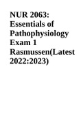NUR 2063: Essentials of Pathophysiology Exam 1 Rasmussen(Latest 2022:2023)