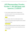 ATI Pharmacology Practice Version 1 | 40, Questions and Answers | LATEST
