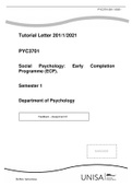 PYC3701 Social Psychology (2021 - Semester 1 and Semester 2 - Assignment 1)