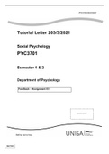 PYC3701 Social Psychology (2021 - Semester 1 and Semester 2 - Assignment 3)