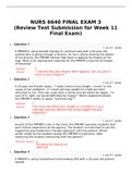 NURS 6640 FINAL EXAM 3 (Review Test Submission for Week 11 Final Exam)