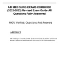 ATI MED SURG EXAMS COMBINED (2020-2021) Revised Exam Guide All Questions Fully Answered