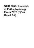 NUR 2063: Essentials of Pathophysiology Exam 2022 (Q&A Rated A+)