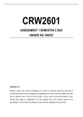 CRW2601 ASSIGNMENT 1&2 ANSWERS 