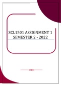 SCL1501 ASSIGNMENT 1 SEMESTER 2 - 2022