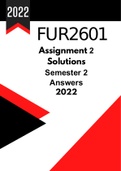 FUR2601 Assignment 2 ANSWERS For Semester 2 (2022)