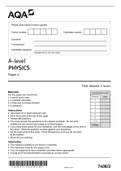 AQA A level Physics 2021 Paper 2 QP with answers