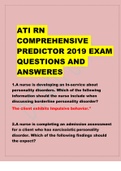 ATI RN COMPREHENSIVE PREDICTOR 2019 EXAM QUESTIONS AND ANSWERES
