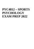 PYC4812-Sport Psychology SUMMARY EXAM PREP 2022.
