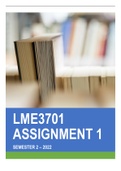 LME3701 Assignment 1 Semester 2 2022