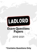 LADLORD - Exam Questions PACK (2016-2021)
