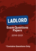 LADLORD - Exam Questions PACK (2016-2021)