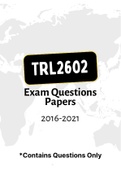 TRL2602 - Exam Questions PACK (2016-2021) 