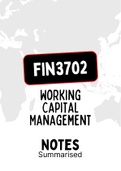 FIN3702 - Summarised NOtes